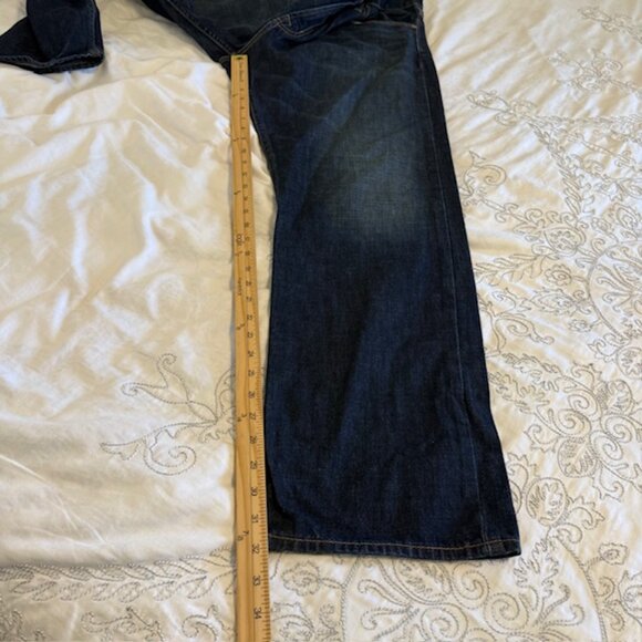 Men's American Eagle Flex Relaxed Straight Dark Wash Denim Jeans 38 x 32 - Picture 12 of 14